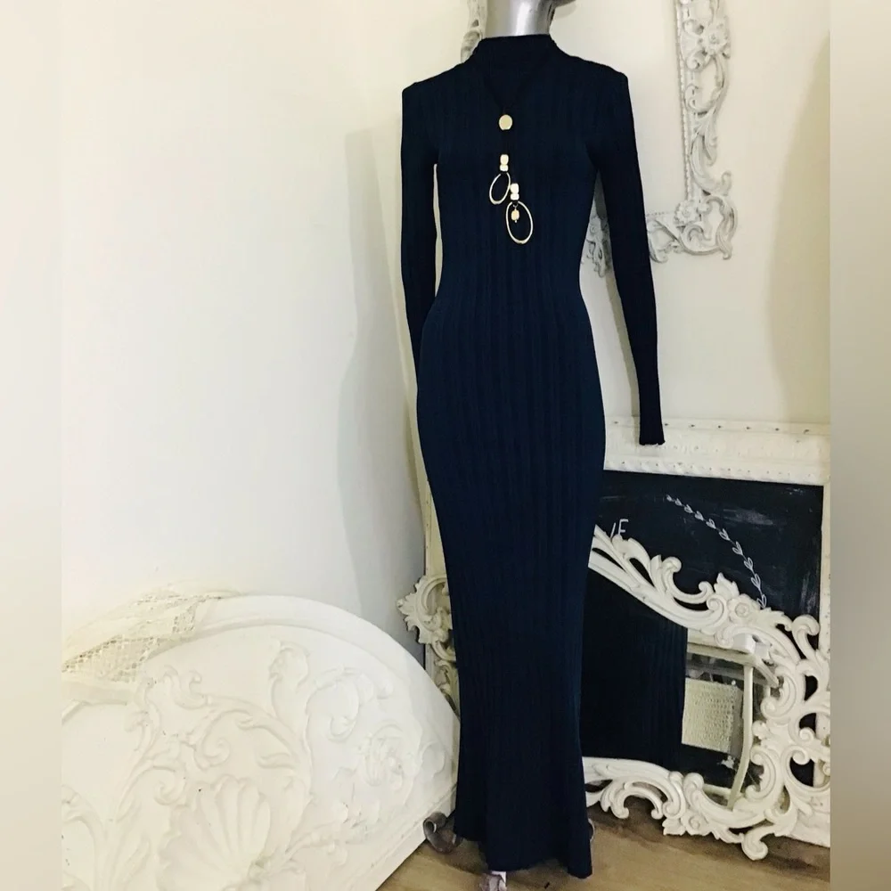 Abercrombie & Fitch Navy Tube Maxi Dress
